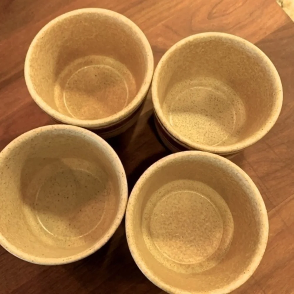 Pottery set of 4 sipping goblets made in the USA CRAFT pottery like new